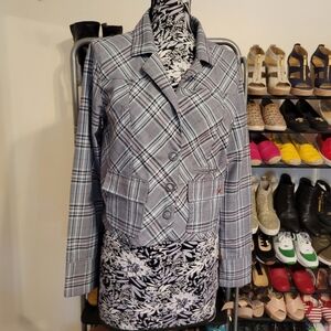 Hurley plaid pocketed jacket sz large academia sport jacket